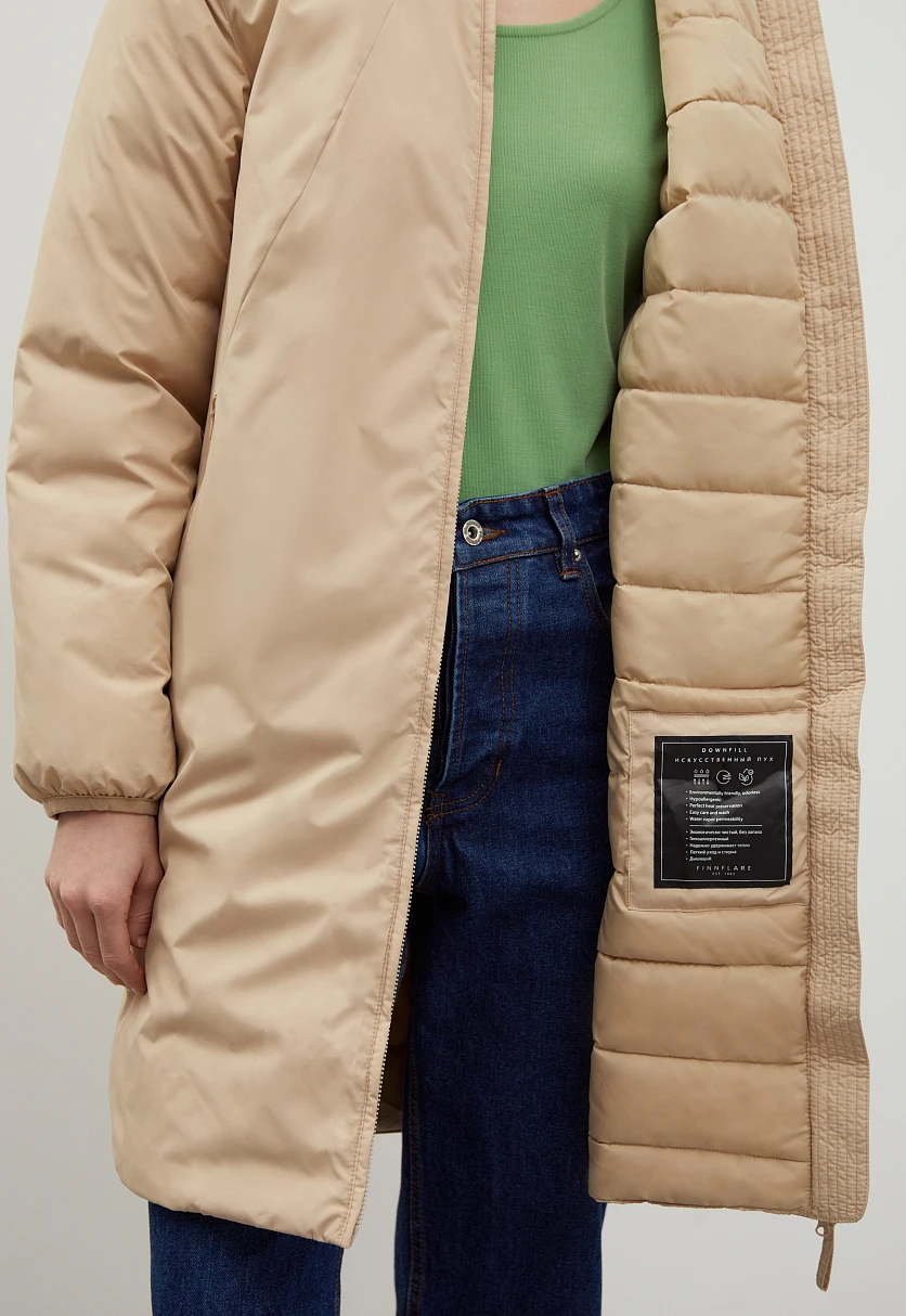 Утепленное пальто силуэта oversize, Модель FBD11079, Фото №6
