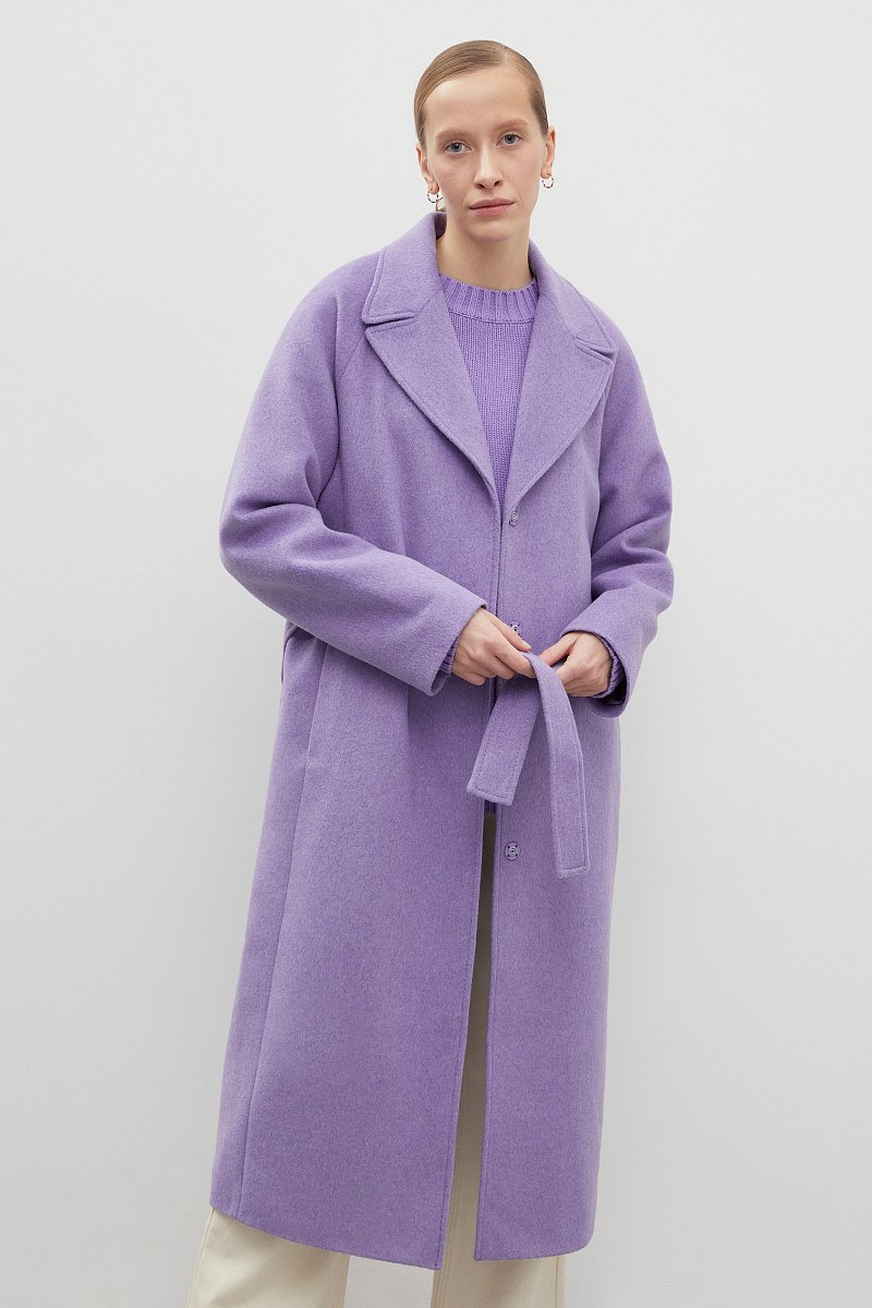 Пальто oversize силуэта с шерстью, Модель FBD11034-2, Фото №1