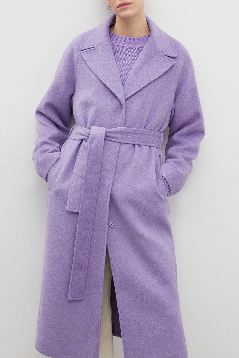 Пальто oversize силуэта с шерстью, Модель FBD11034-2, Фото №3