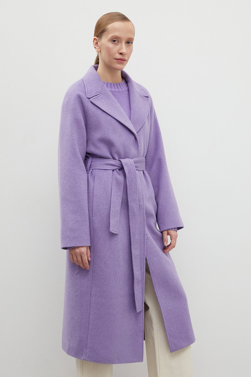 Пальто oversize силуэта с шерстью, Модель FBD11034-2, Фото №4