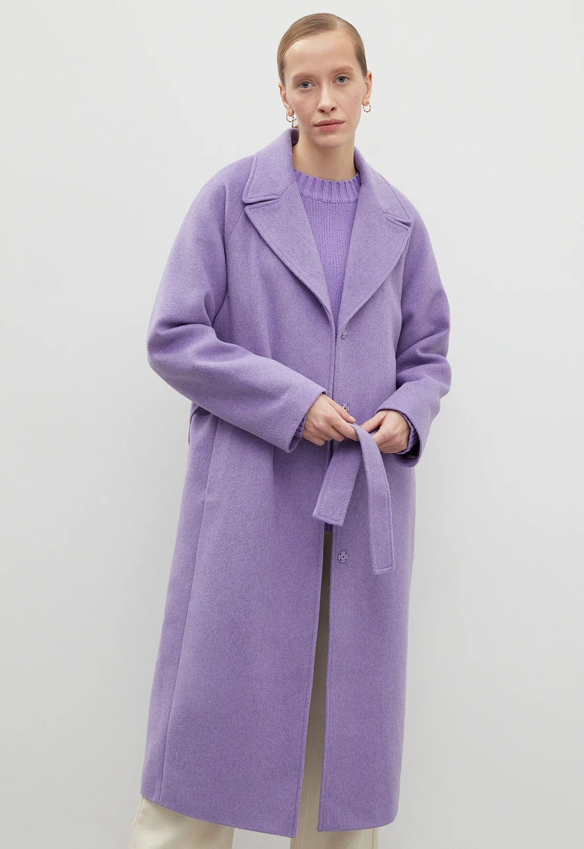Пальто oversize силуэта с шерстью, Модель FBD11034-2, Фото №1