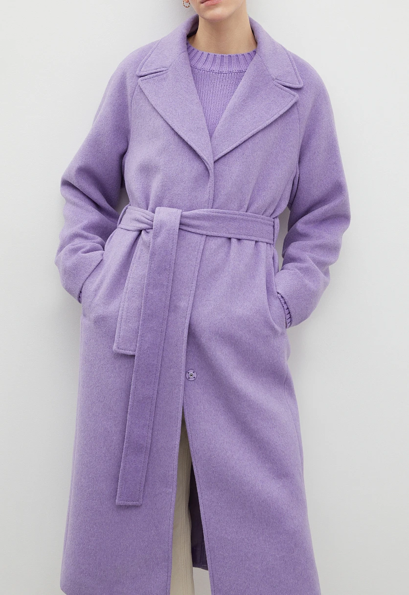 Пальто oversize силуэта с шерстью, Модель FBD11034-2, Фото №3