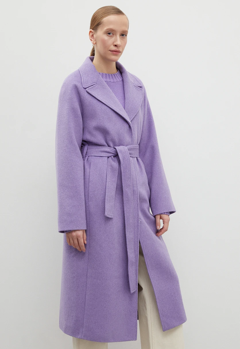Пальто oversize силуэта с шерстью, Модель FBD11034-2, Фото №4