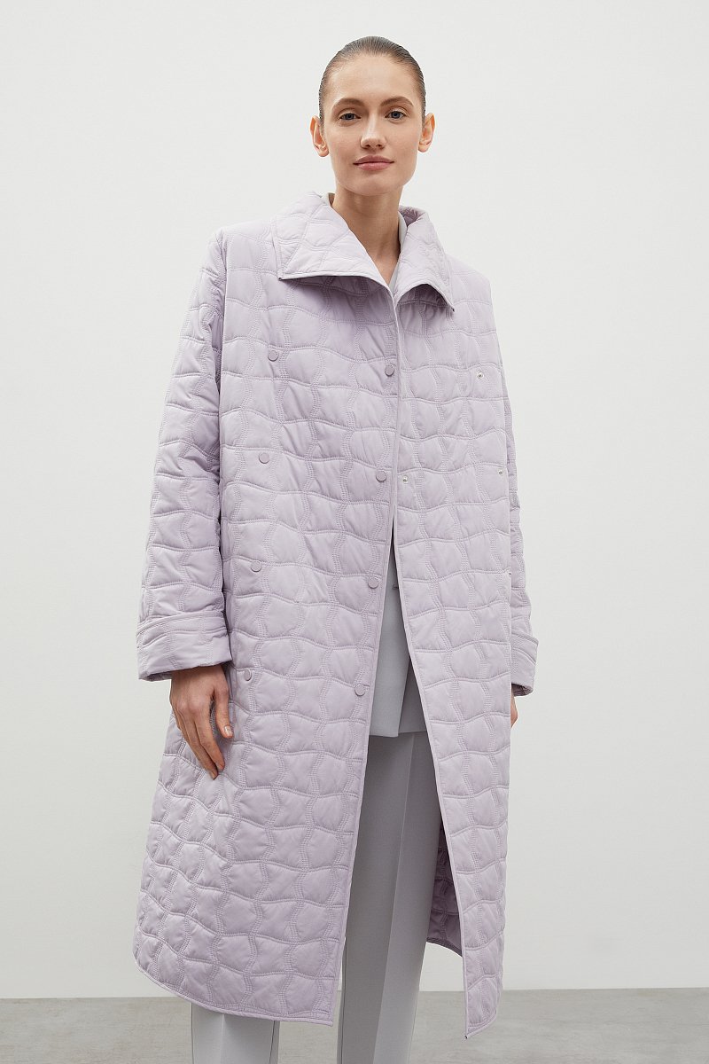 Стеганое утепленное пальто в длине миди, Модель FBD11033, Фото №1