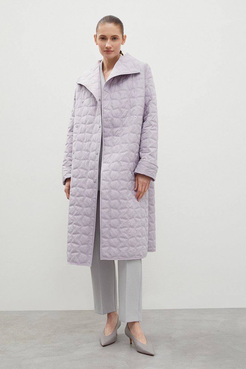 Стеганое утепленное пальто в длине миди, Модель FBD11033, Фото №2