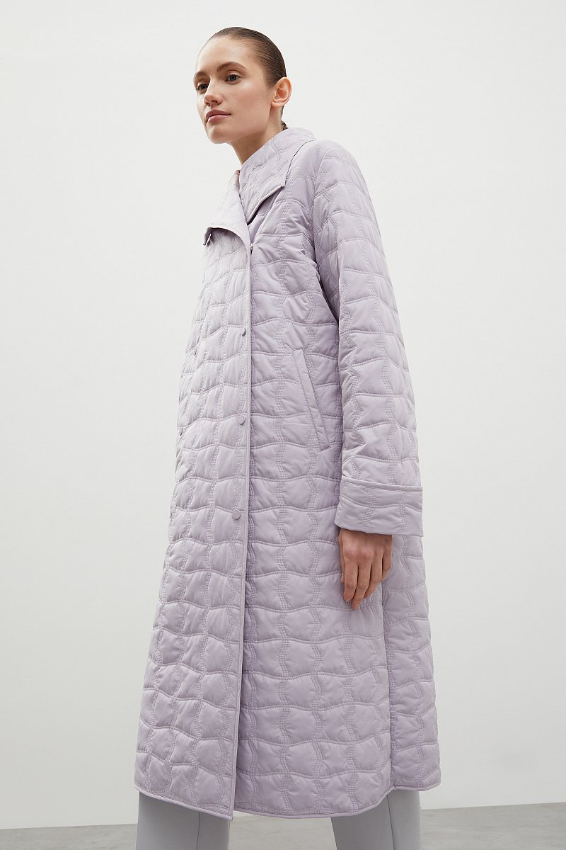 Стеганое утепленное пальто в длине миди, Модель FBD11033, Фото №4