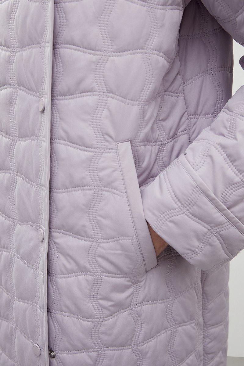Стеганое утепленное пальто в длине миди, Модель FBD11033, Фото №6