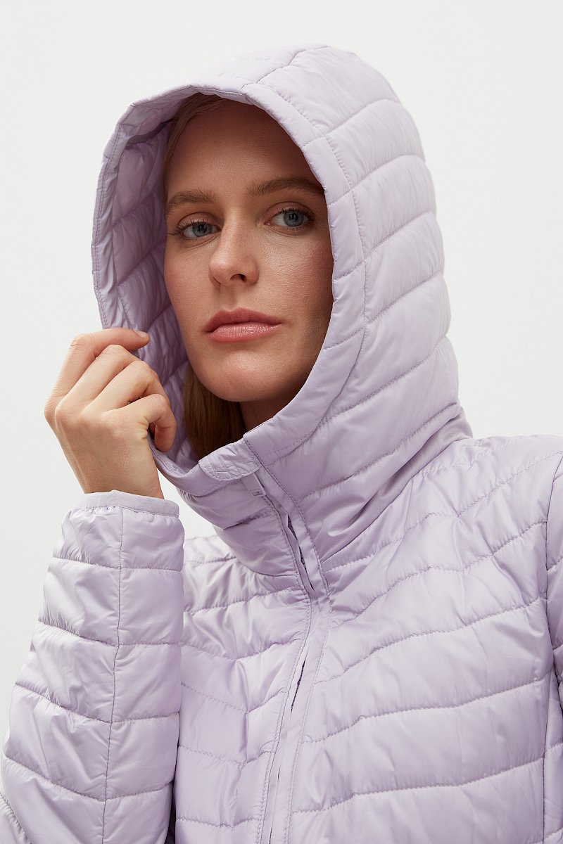 Стеганое утепленное пальто с капюшоном, Модель FBD11075, Фото №6