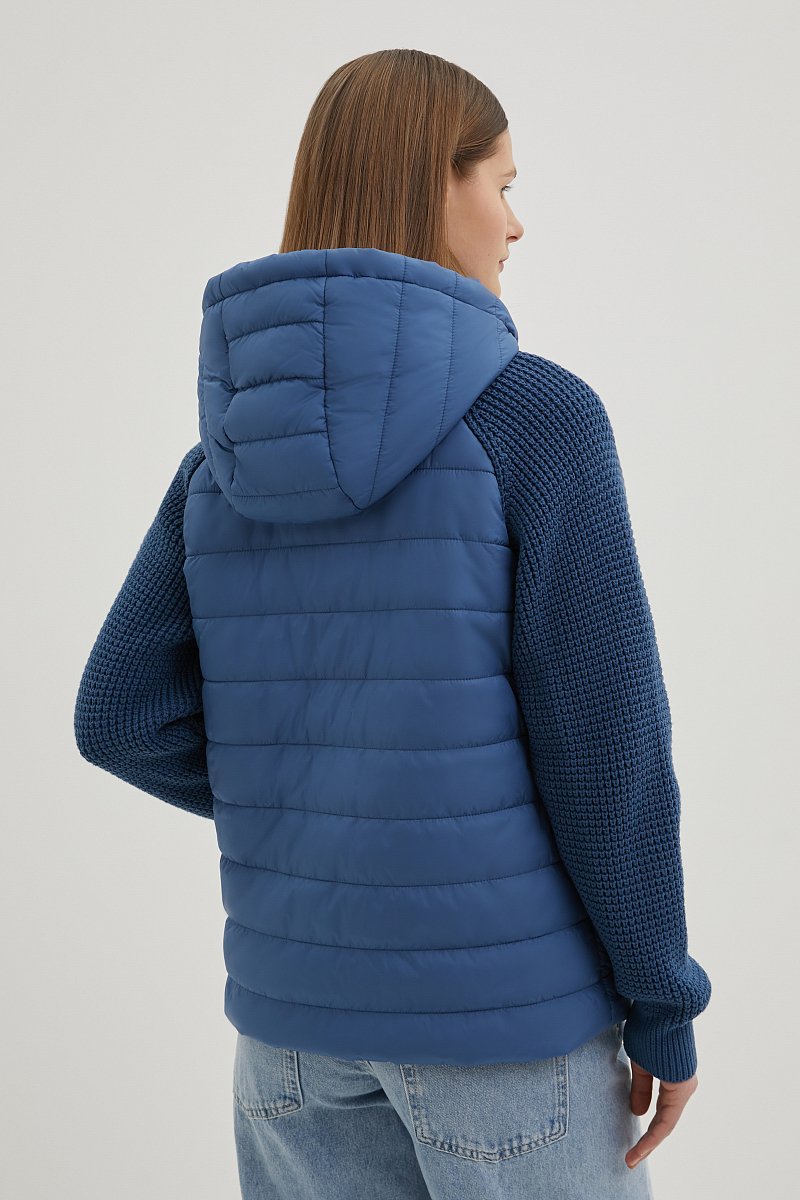 Утепленная куртка с вязаными рукавами, Модель FBE110208, Фото №5