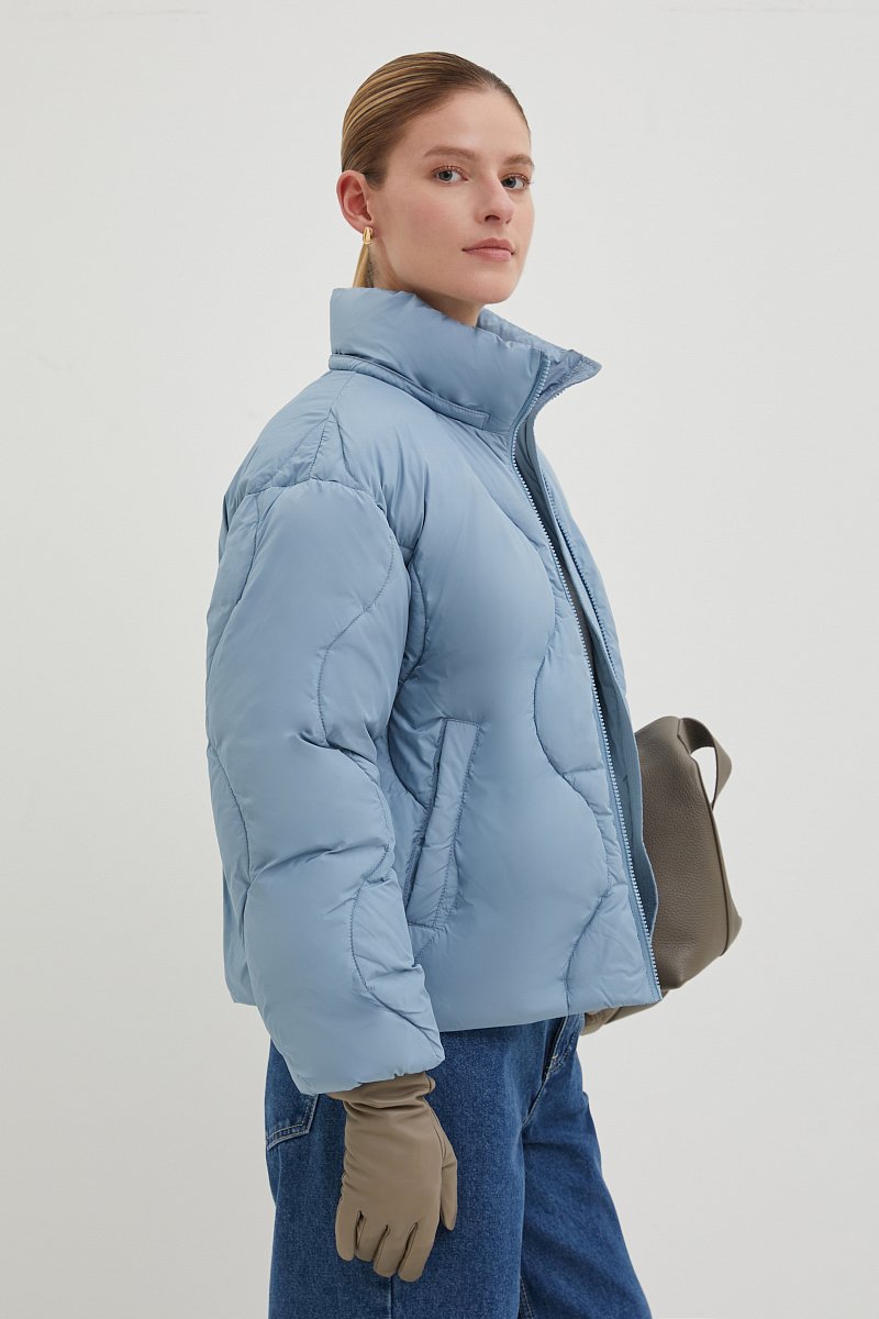 Утепленная куртка с воротником-стойкой, Модель FBE11001, Фото №4