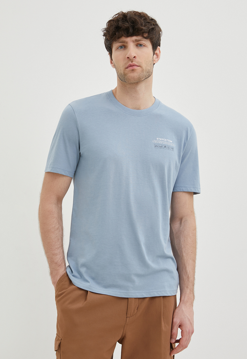 Футболка прямого силуэта с принтом