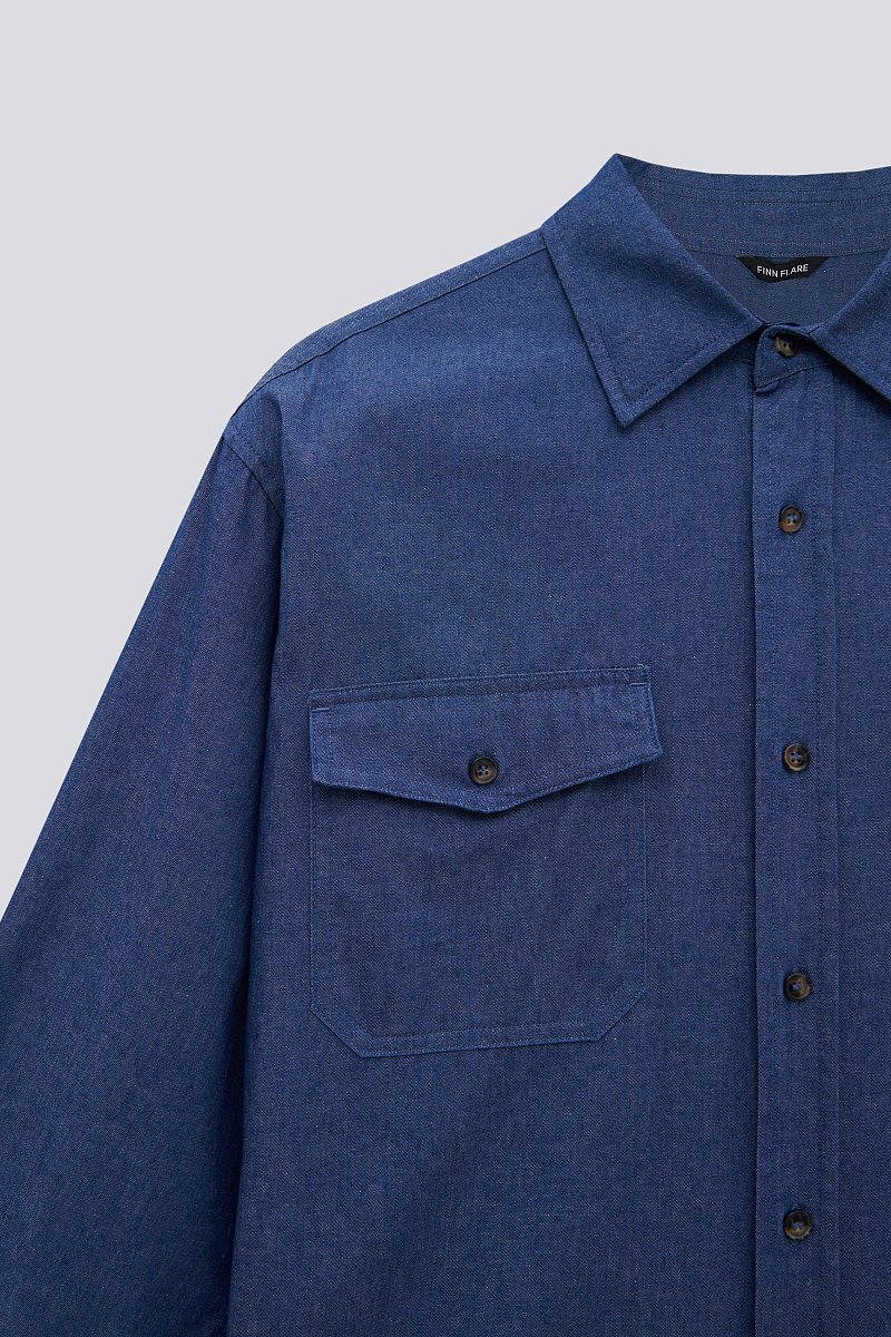 Джинсовая рубашка с карманами, Модель FBE25010, Фото №7