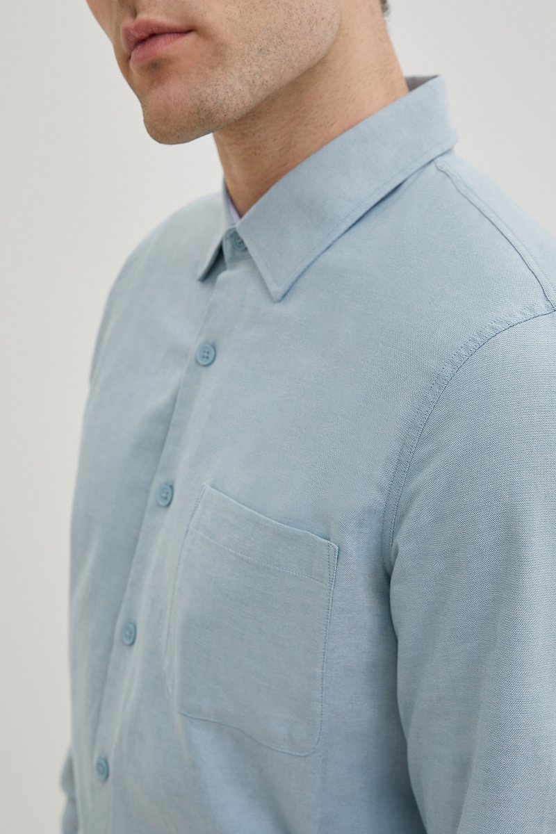 Рубашка из хлопка полуприлегающего силуэта, Модель FBE21043, Фото №6
