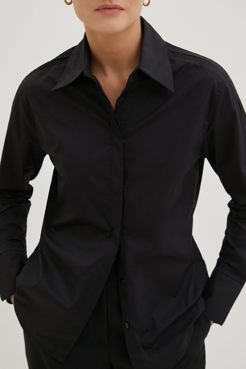 Рубашка прямого кроя из хлопка, Модель FBE110199, Фото №3