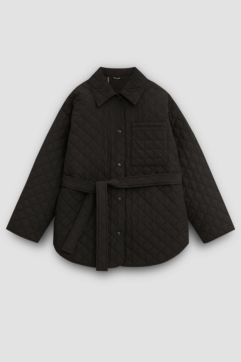 Утепленная куртка с поясом, Модель FBE11032, Фото №8