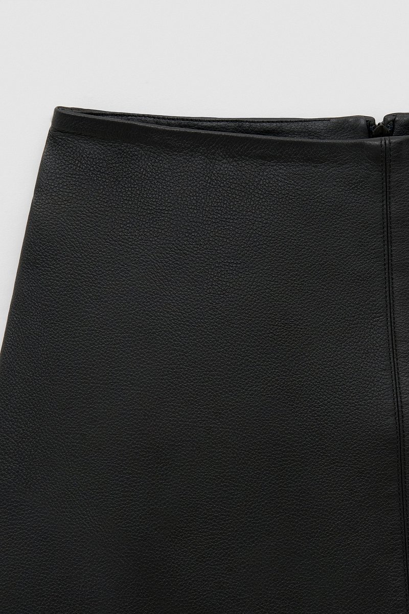 Мини-юбка из натуральной кожи, Модель FBE11816, Фото №6