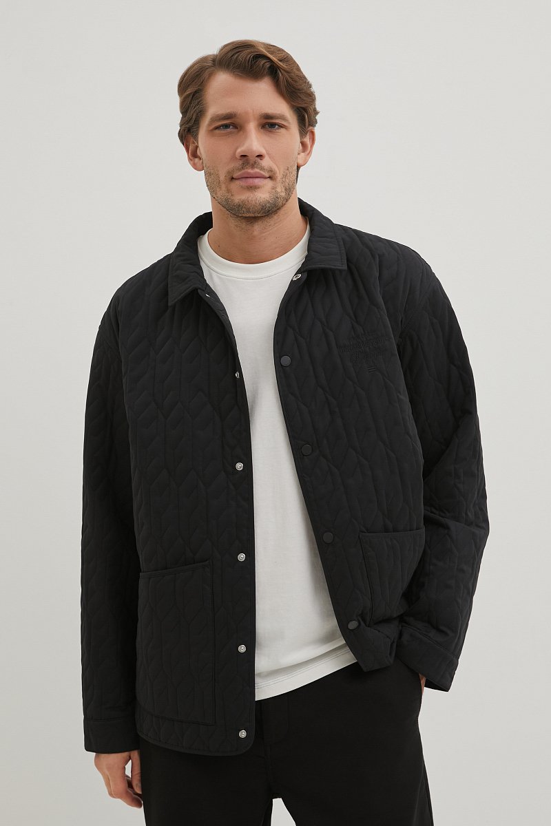 Утепленная куртка с отложным воротником, Модель FBE21035, Фото №1