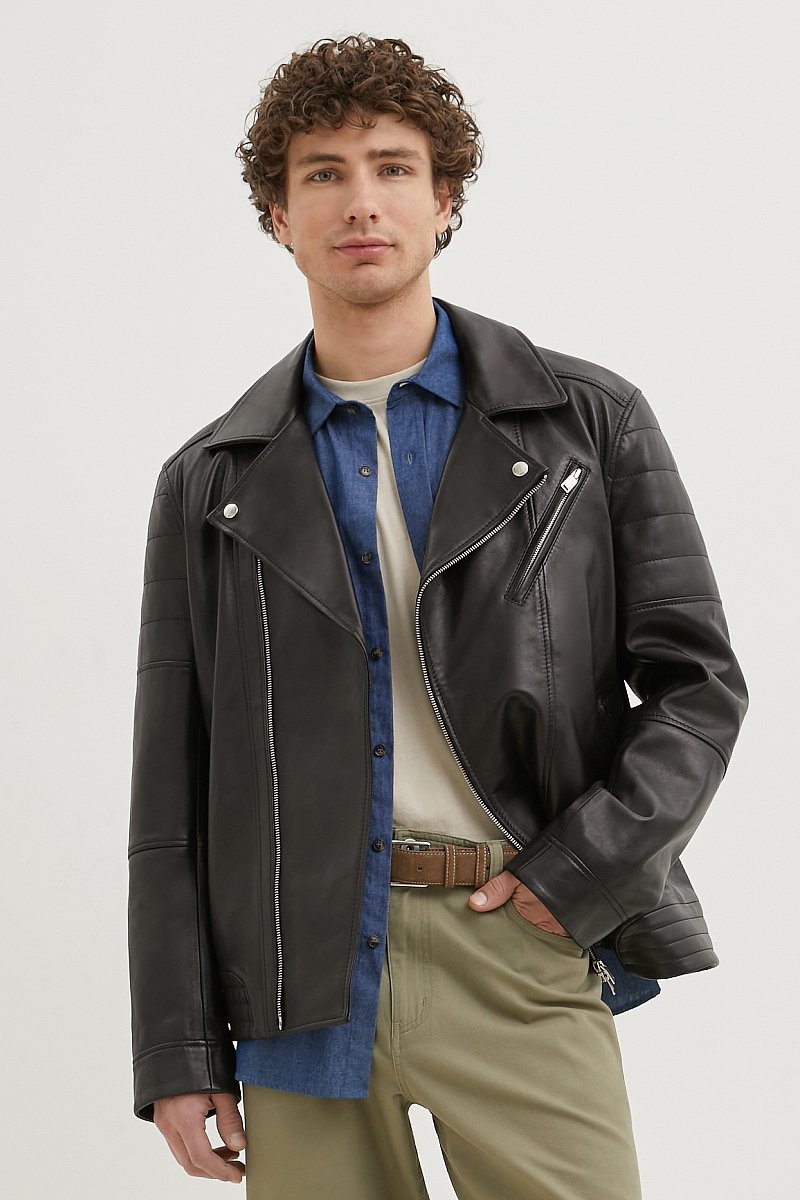 Куртка-косуха из натуральной кожи, Модель FBE21801, Фото №1