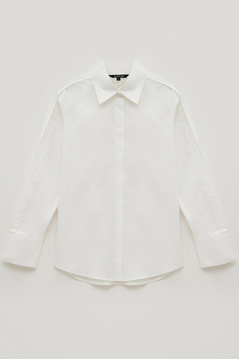 Рубашка прямого кроя из хлопка, Модель FBE110199, Фото №8