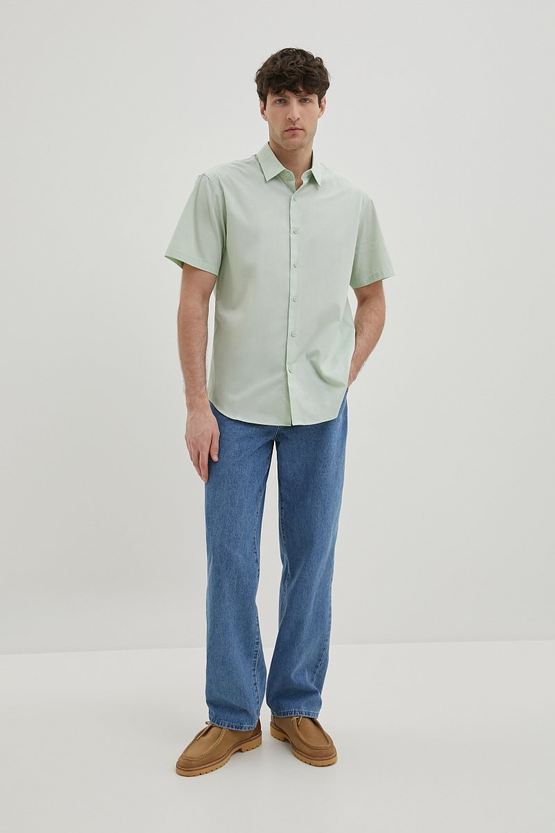 Рубашка с коротким рукавом из хлопка, Модель FBE210100, Фото №2