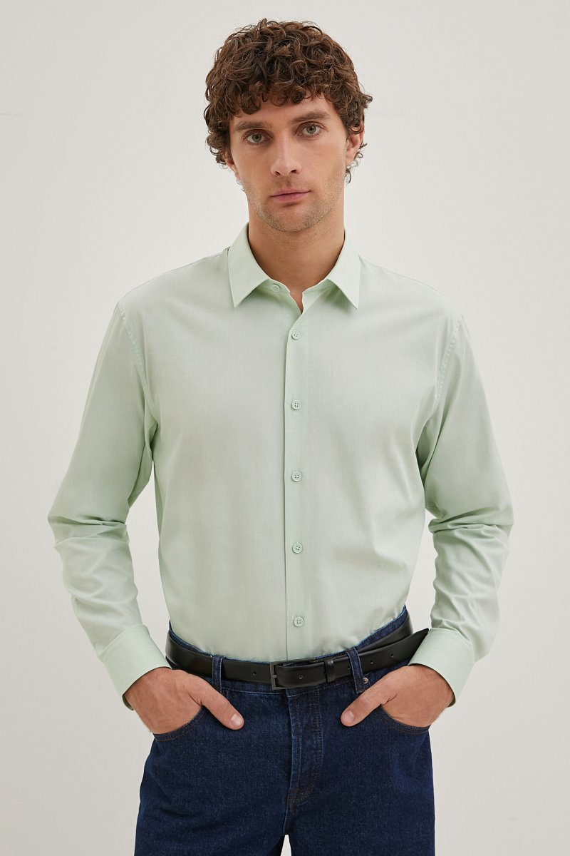 Рубашка из хлопка прямого кроя, Модель FBE21045, Фото №1