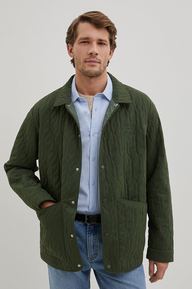 Утепленная куртка с отложным воротником, Модель FBE21035, Фото №1