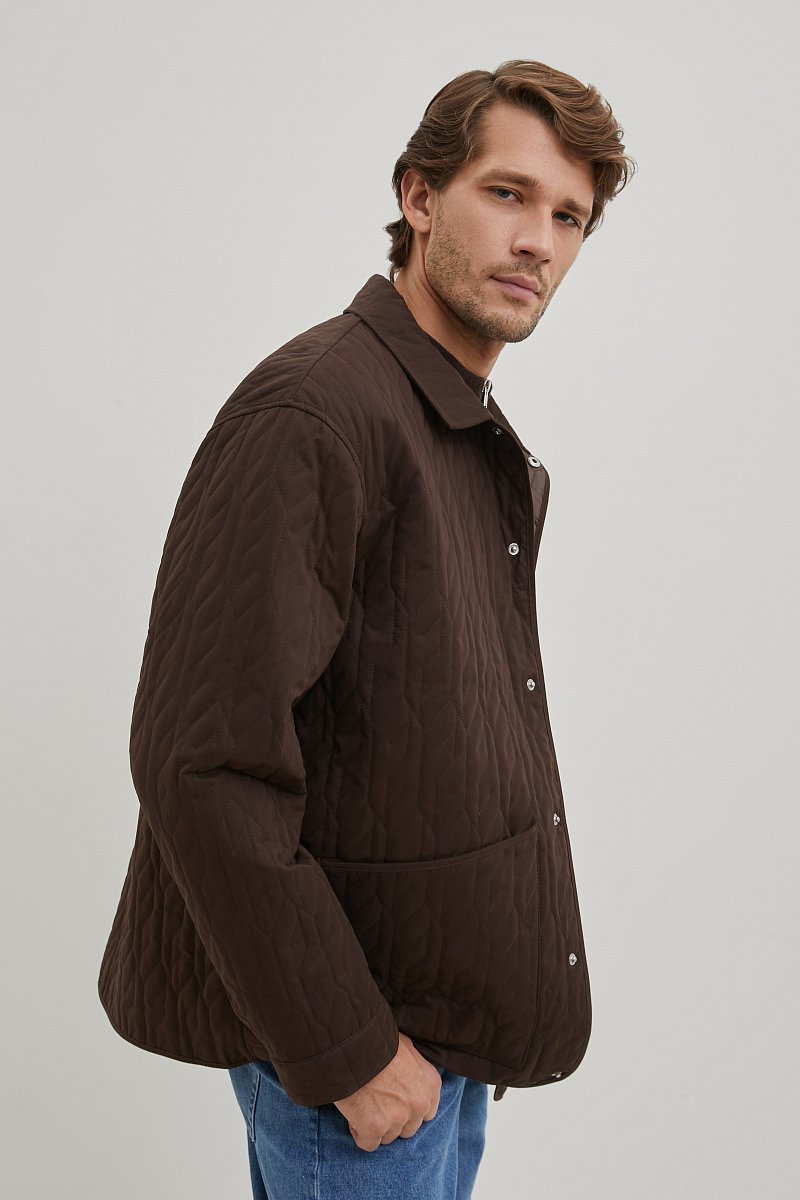 Утепленная куртка с отложным воротником, Модель FBE21035, Фото №4