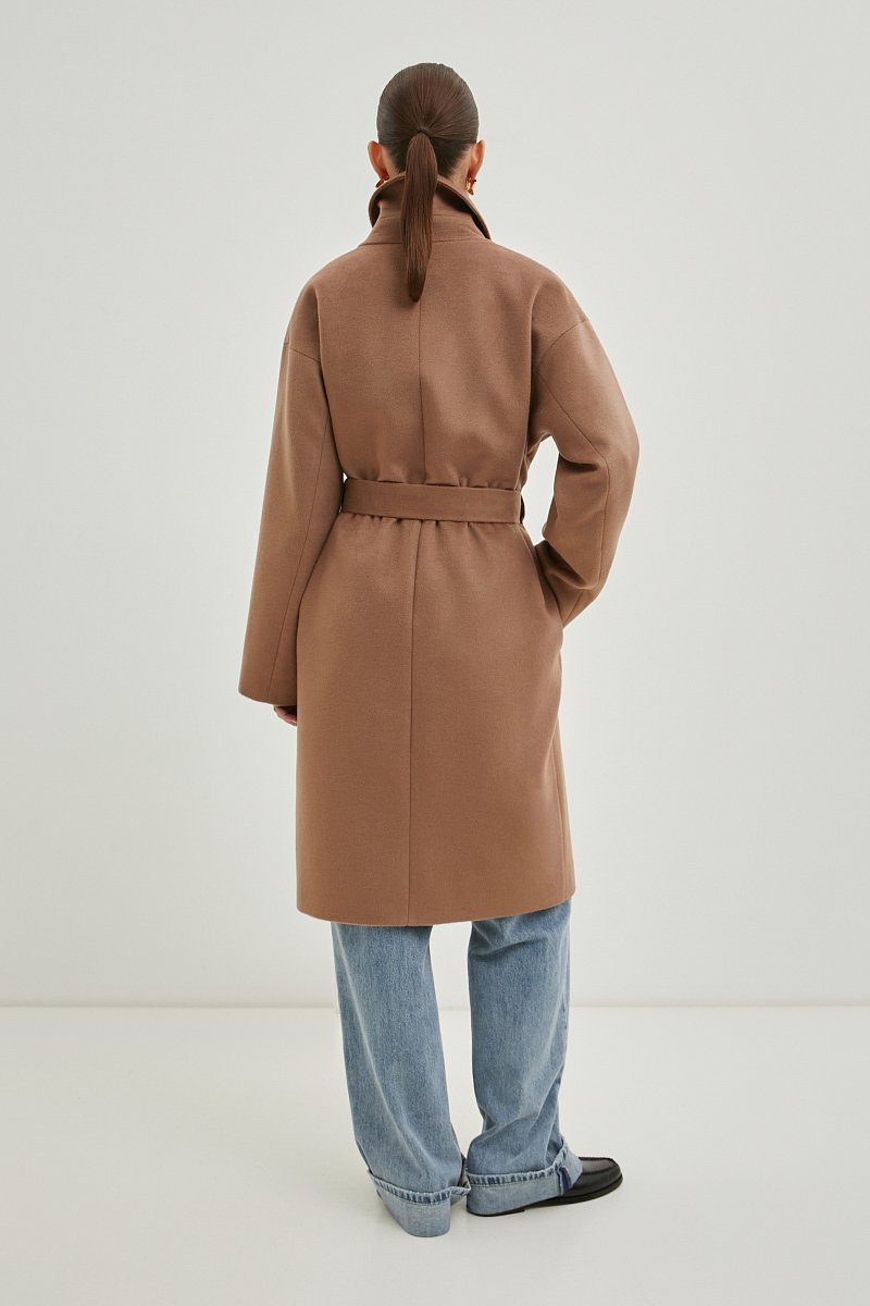 Пальто из шерсти с широкими плечами, Модель FBE110180, Фото №6
