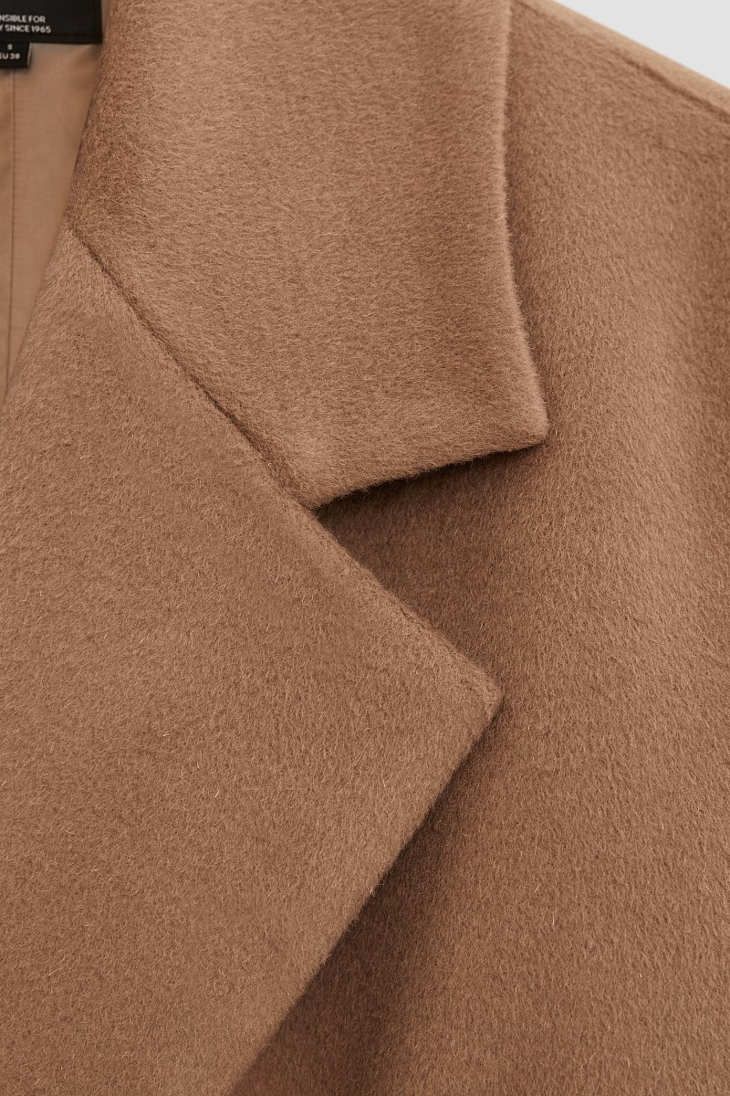 Пальто из шерсти с широкими плечами, Модель FBE110180, Фото №10