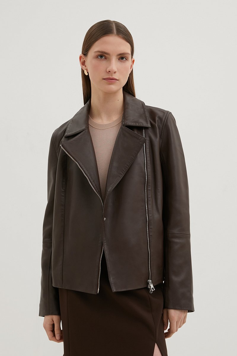 Куртка-косуха из натуральной кожи, Модель FBE11807, Фото №2