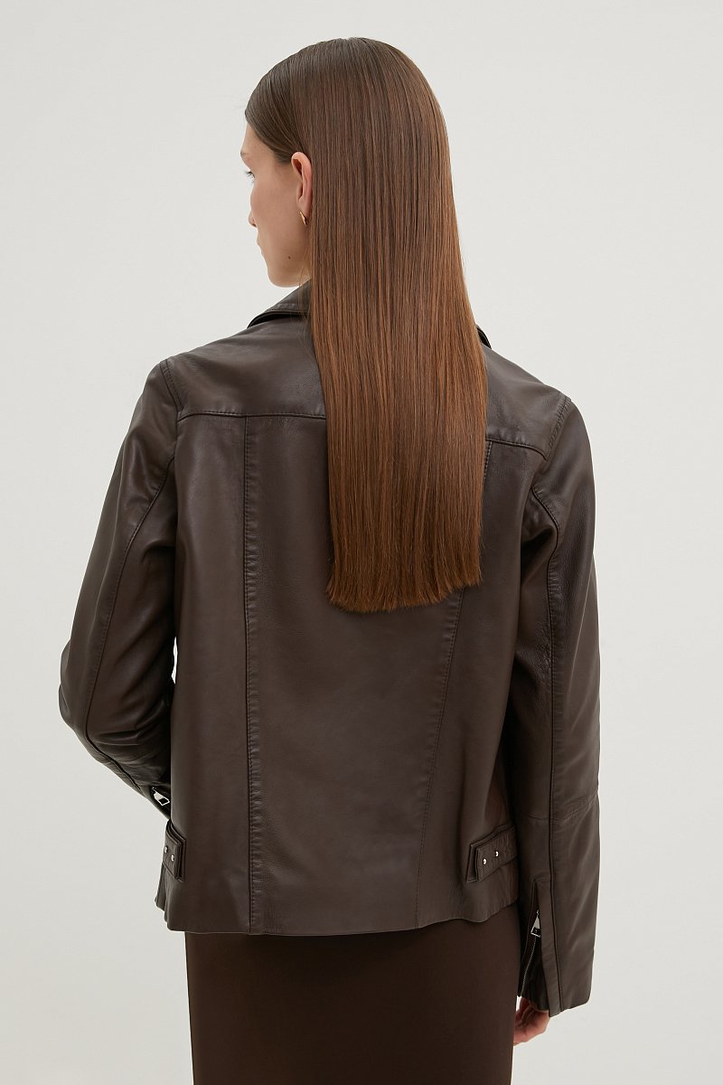 Куртка-косуха из натуральной кожи, Модель FBE11807, Фото №6