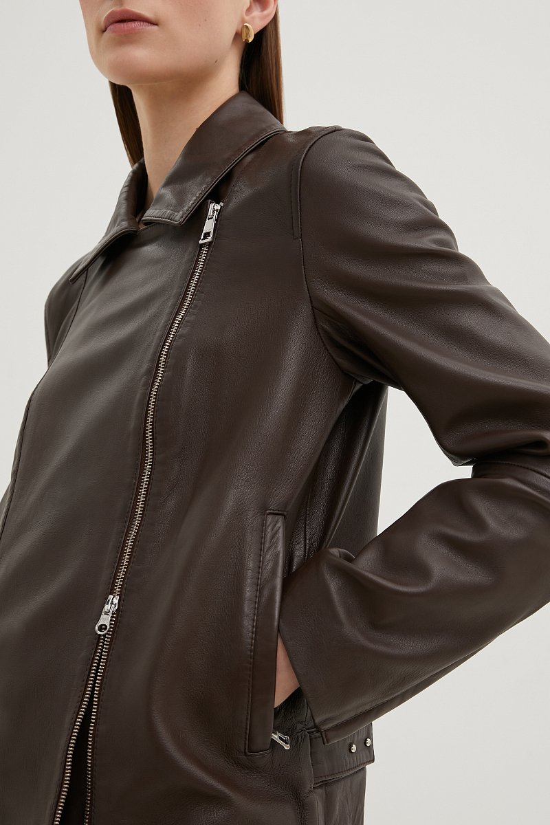 Куртка-косуха из натуральной кожи, Модель FBE11807, Фото №7