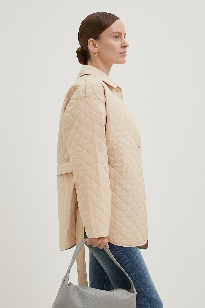 Утепленная куртка с поясом, Модель FBE11032, Фото №4