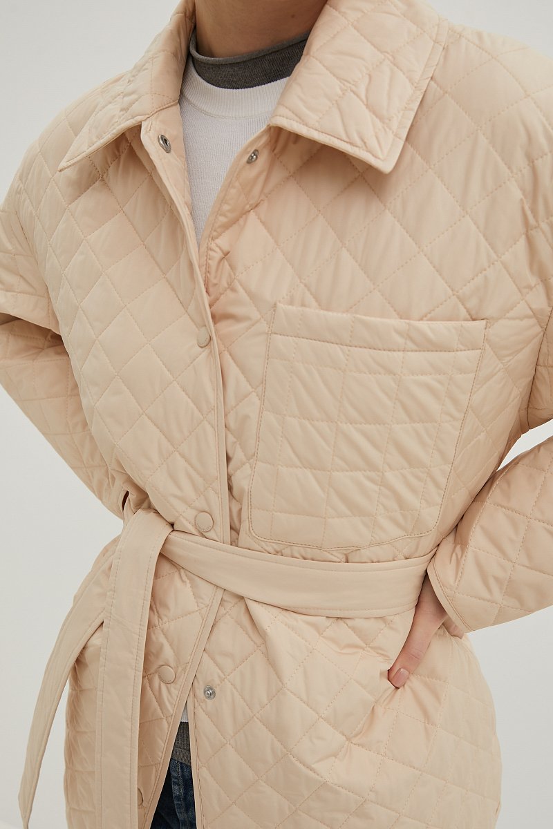 Утепленная куртка с поясом, Модель FBE11032, Фото №6