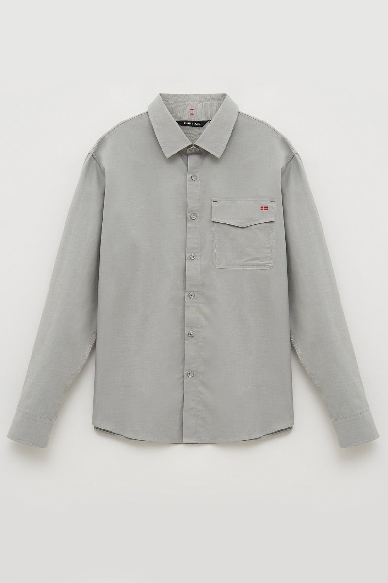 Рубашка из хлопка с карманом, Модель FBE21016, Фото №8