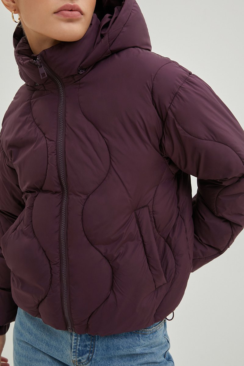 Утепленная куртка с воротником-стойкой, Модель FBE11001, Фото №3