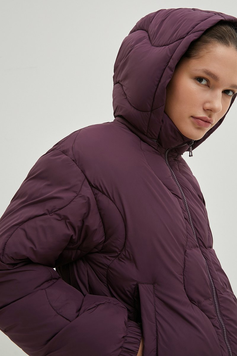 Утепленная куртка с воротником-стойкой, Модель FBE11001, Фото №6