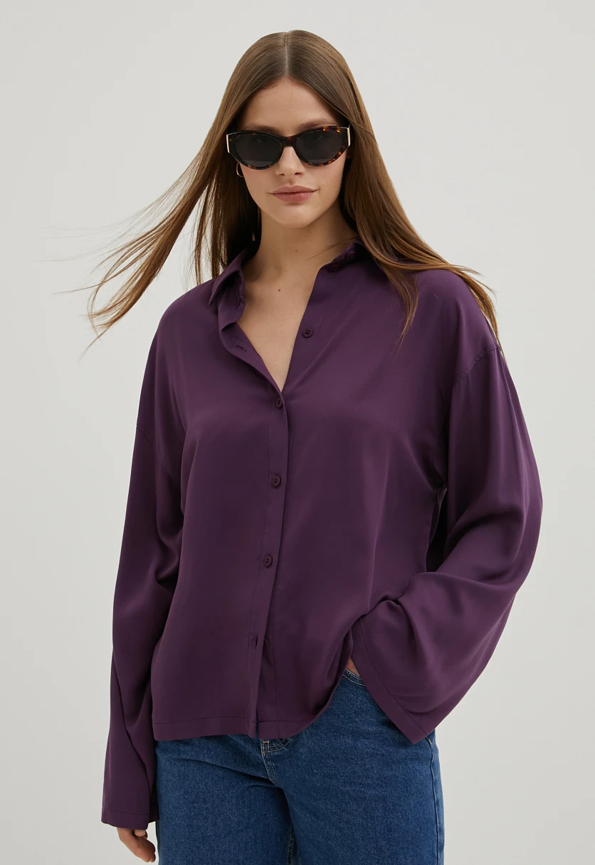 Блузка свободного силуэта со спущенным рукавом, Модель FBE11041, Фото №1