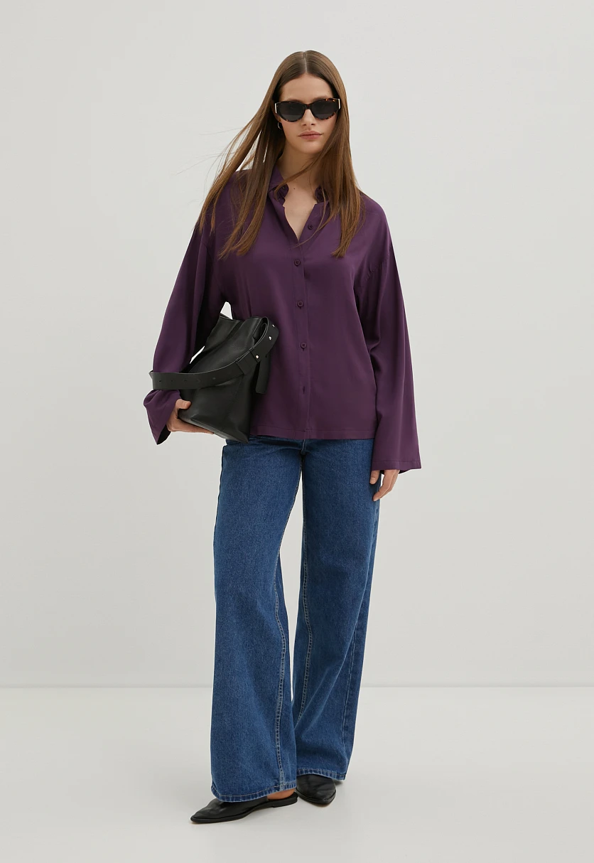 Блузка свободного силуэта со спущенным рукавом, Модель FBE11041, Фото №2