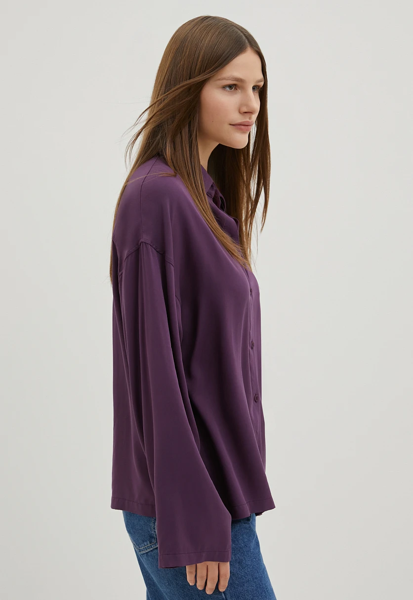 Блузка свободного силуэта со спущенным рукавом, Модель FBE11041, Фото №4