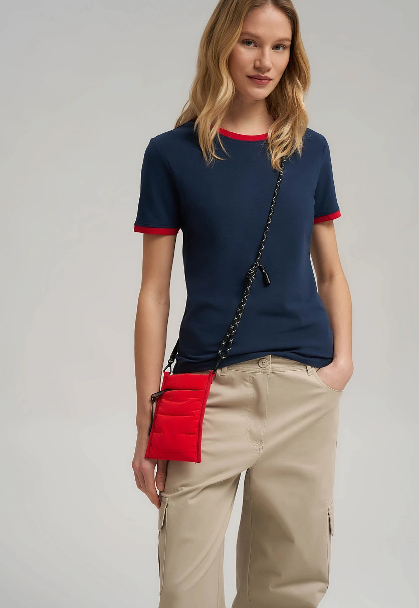 Футболка облегающего кроя из хлопкового джерси, Модель FBF110134, Фото №6