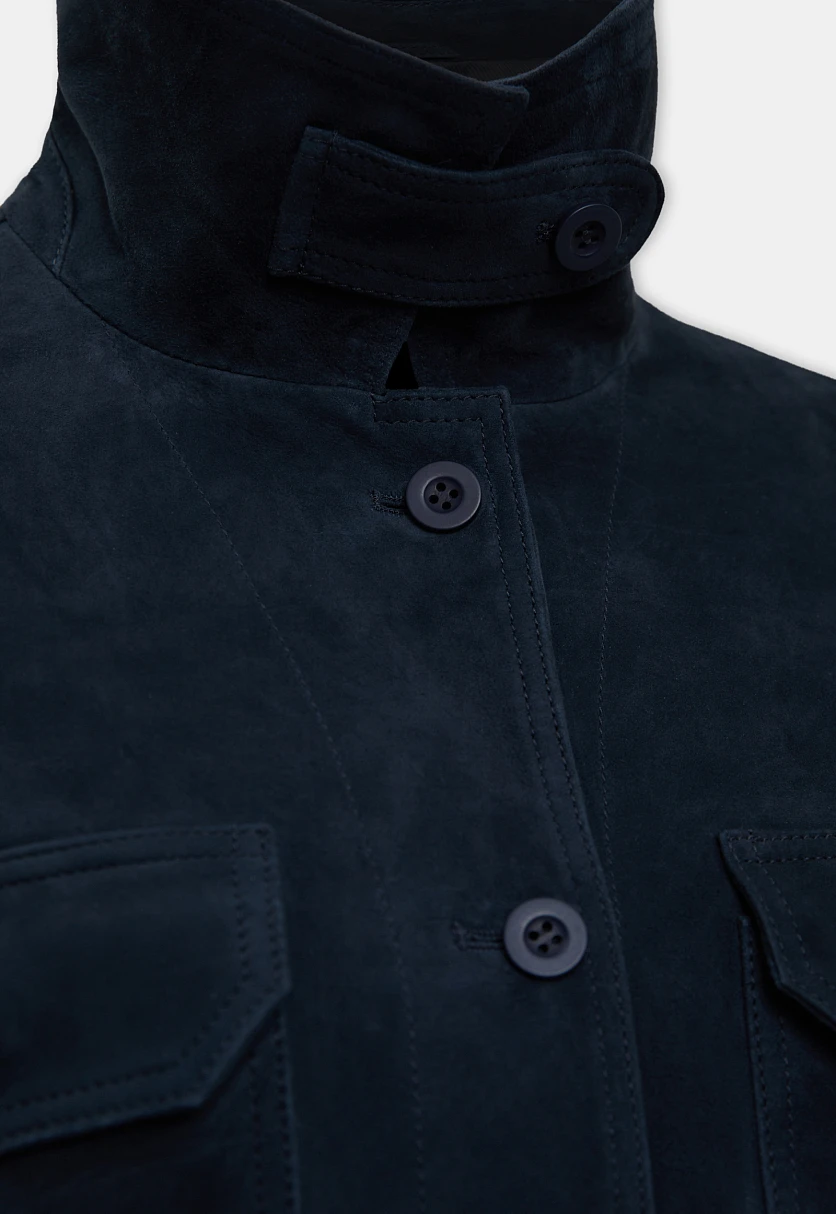 Жакет из натуральной кожи с накладными карманами, Модель FBF11800, Фото №6