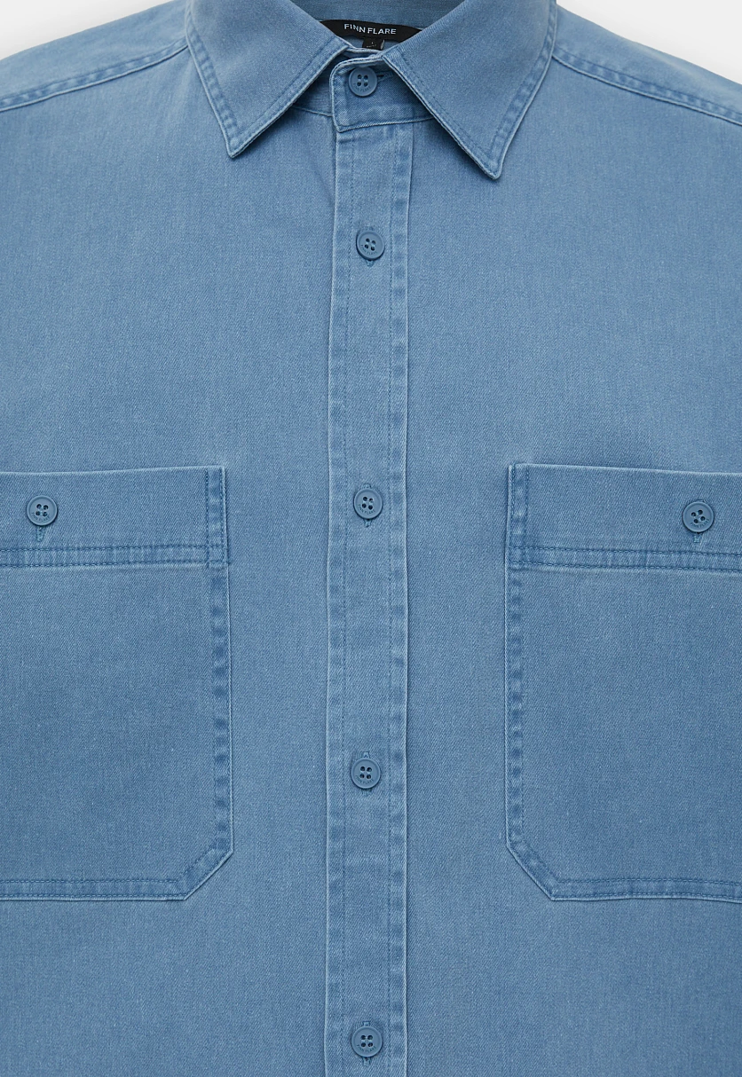 Рубашка с нагрудными карманами, Модель FBF21009, Фото №6