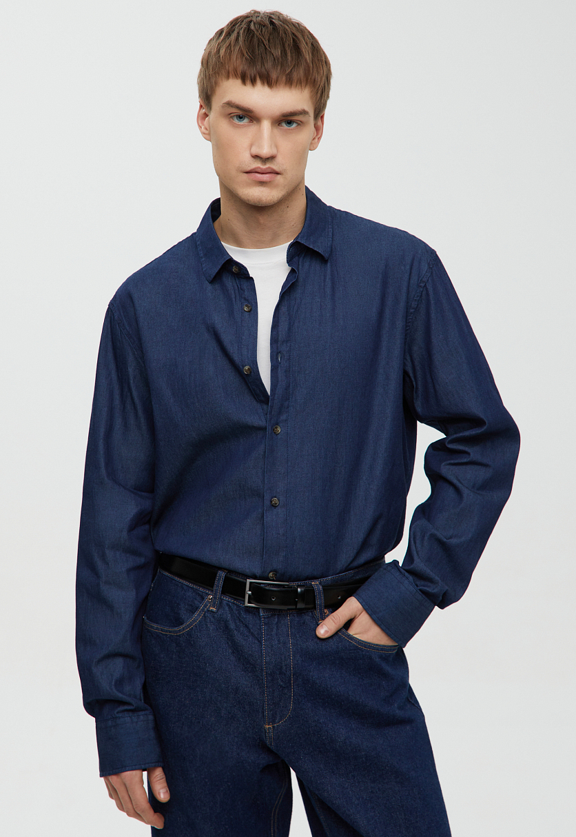 Джинсовая рубашка прямого кроя