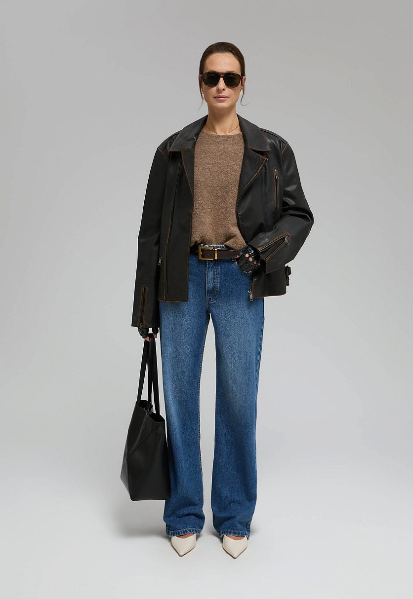 Джинсы wide leg fit женские