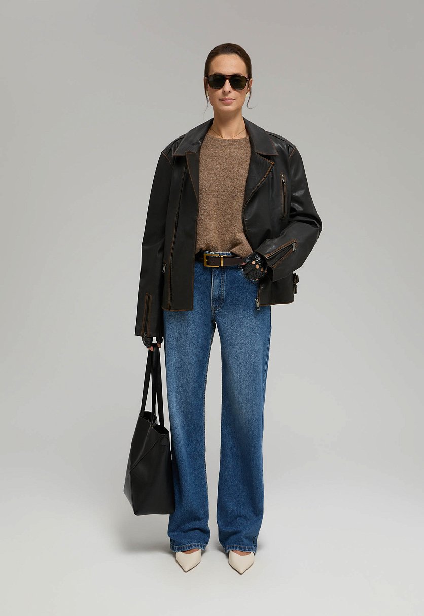 Джинсы wide leg fit женские