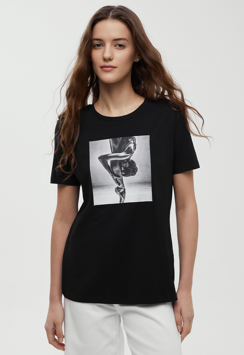 Футболка приталенного силуэта с принтом из капсулы Балет