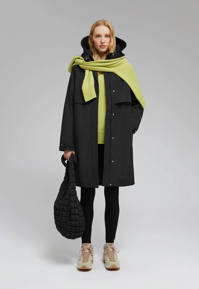 Утепленное пальто с капюшоном, Модель FBF110165, Фото №1