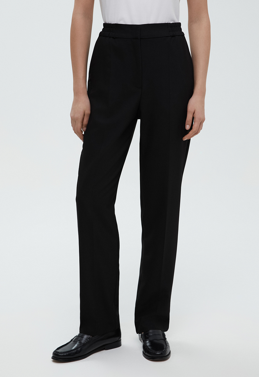 Прямые брюки на резинке