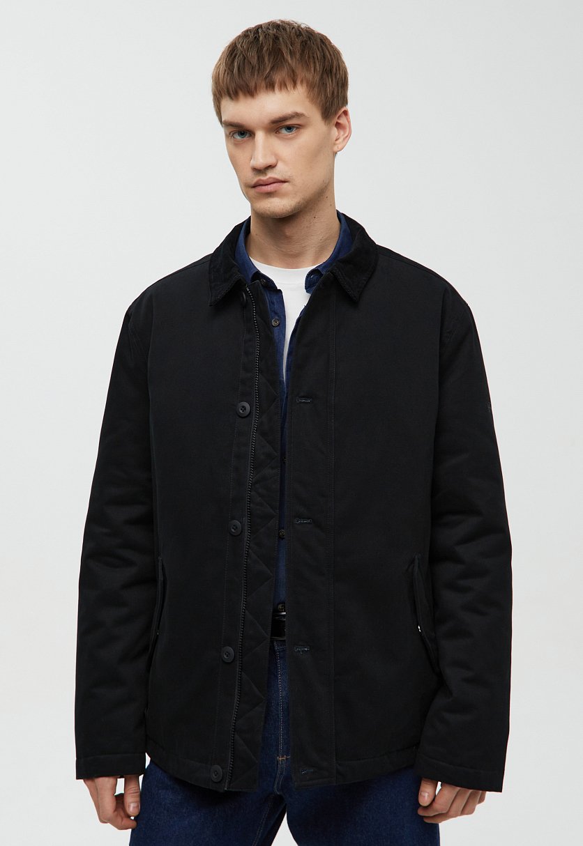 Утепленная куртка с вельветовым воротником